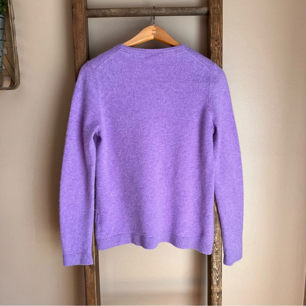 LL Bean Purple Cashmere Crewneck Sweater - Picture 2 of 4